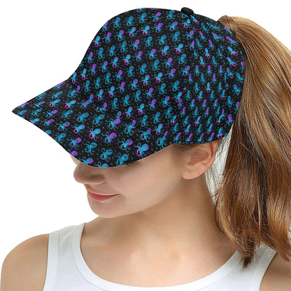 Octopus Blue Design Print Themed Snapback Cap