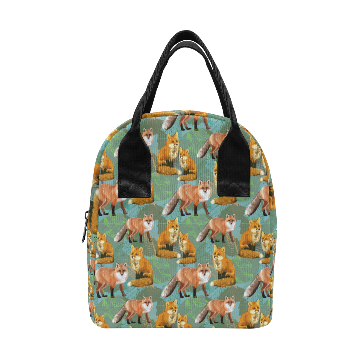 Fox Autumn leaves Themed Insulated Lunch Bag