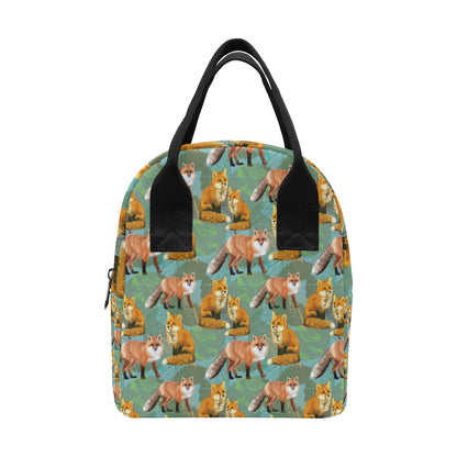 Fox Autumn leaves Themed Insulated Lunch Bag