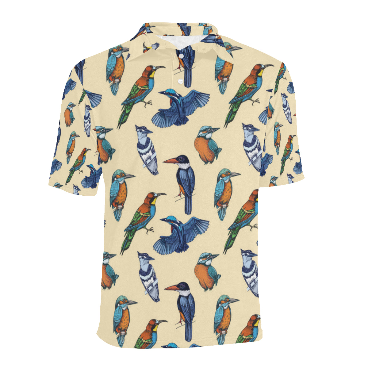 Kingfisher Bird Pattern Print Design 04 Men Polo Shirt
