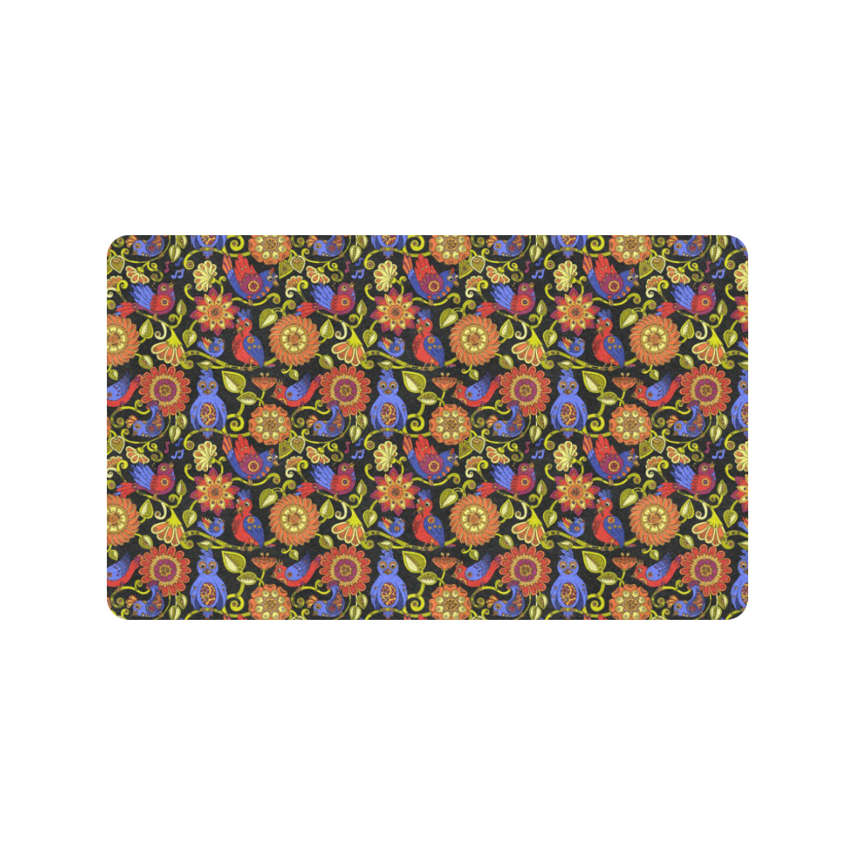 Steampunk Bird Design Themed Print Rubber Doormat