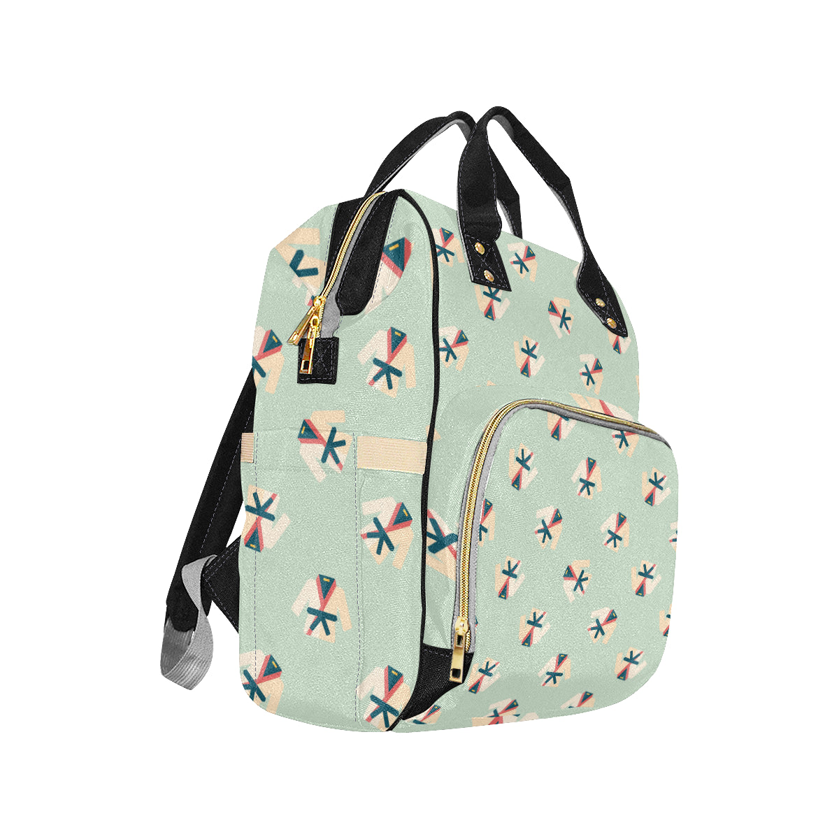 Karate Pattern Print Design 02 Diaper Bag Backpack
