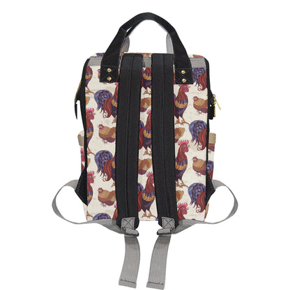 Rooster Pattern Print Design A03 Diaper Bag Backpack