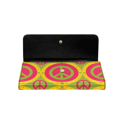 Peace Sign Pattern Print Design A01 Women's Trifold Wallet