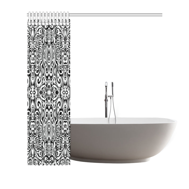 Polynesian Tattoo Pattern Shower Curtain