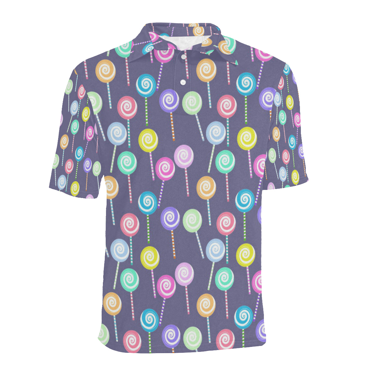 Lollipop Pattern Print Design LL03 Men Polo Shirt