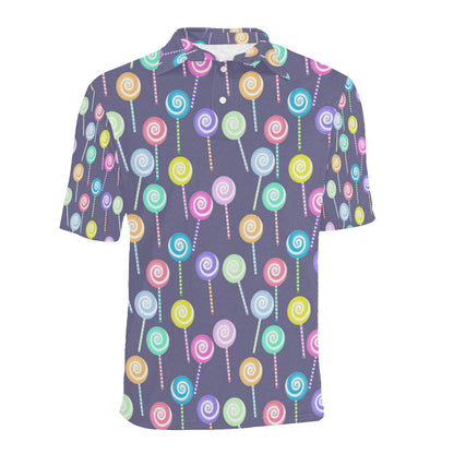 Lollipop Pattern Print Design LL03 Men Polo Shirt