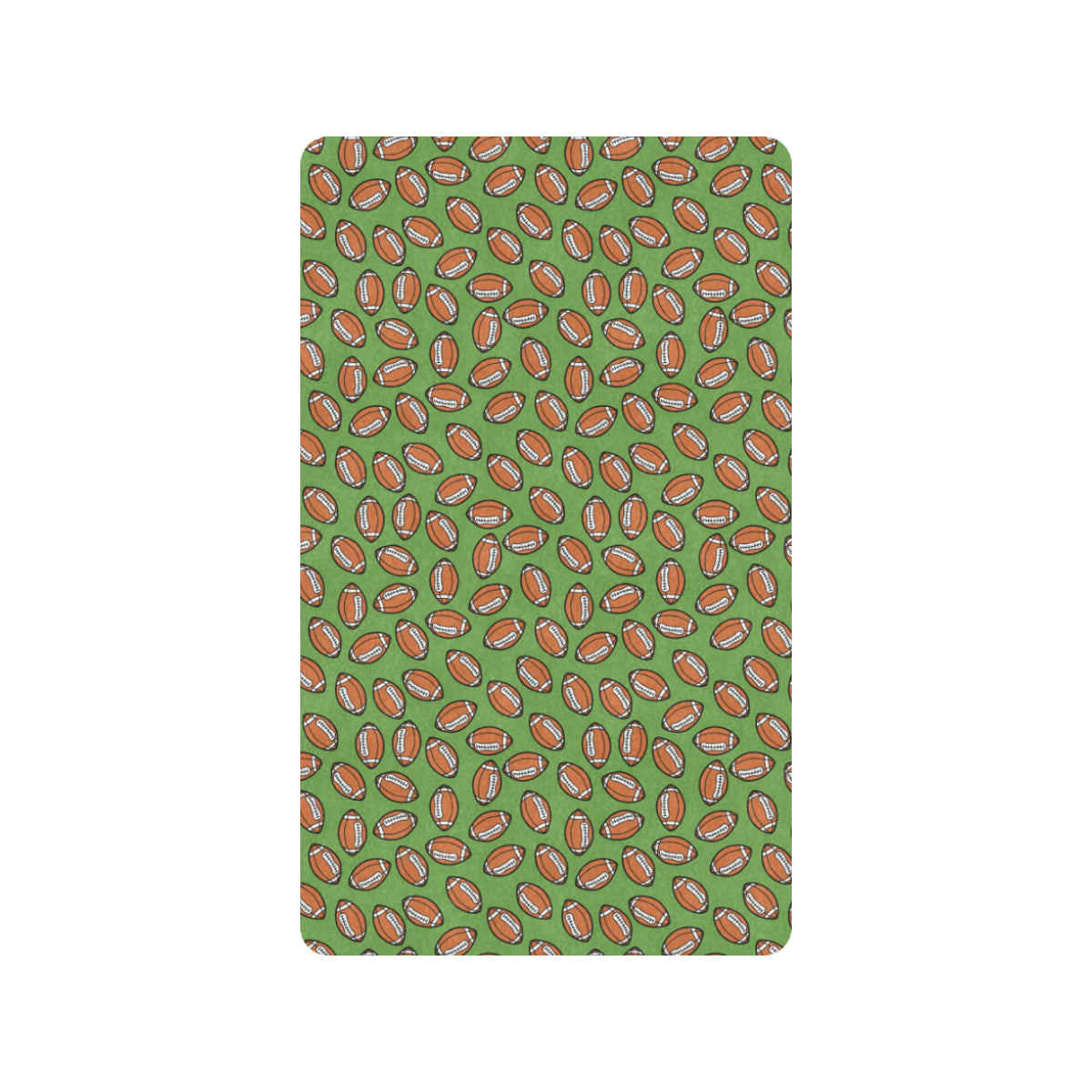 American Football on Green Design Rubber Doormat