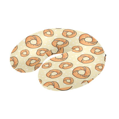 Bagel Pattern Print Design 03 U-Shaped Travel Neck Pillow