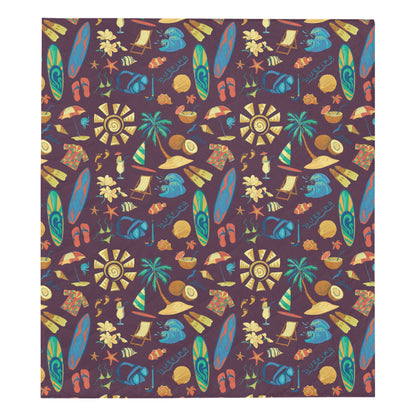 Aloha Hawaii Pattern Print Design 01 Premium Quilt