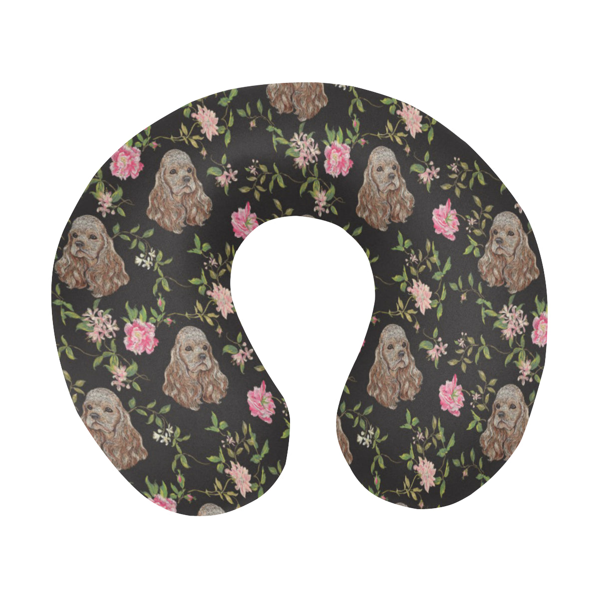 Cocker Pattern Print Design 03 U-Shaped Travel Neck Pillow