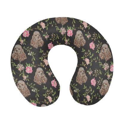 Cocker Pattern Print Design 03 U-Shaped Travel Neck Pillow