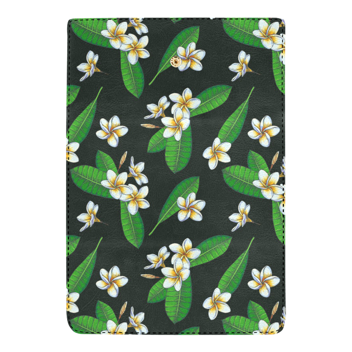 White Plumeria Pattern Print Design PM023 Women's Trifold Wallet