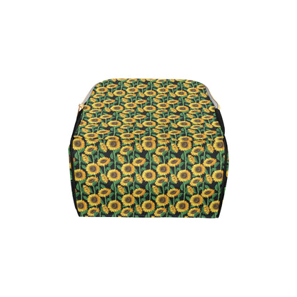 Sunflower Realistic Print Pattern Diaper Bag Backpack