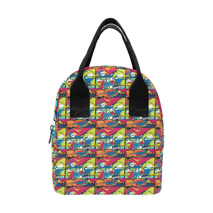 Dinosaur Comic Pop Art Style Insulated Lunch Bag