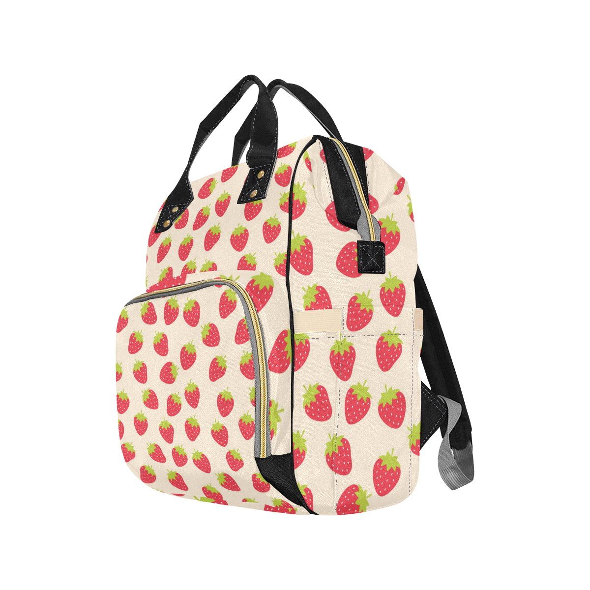 Strawberry Pattern Print Design SB02 Diaper Bag Backpack