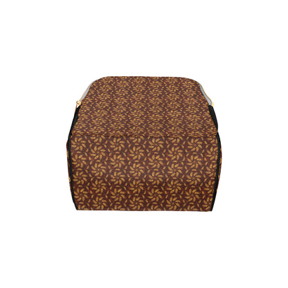 Agricultural Brown Wheat Print Pattern Diaper Bag Backpack