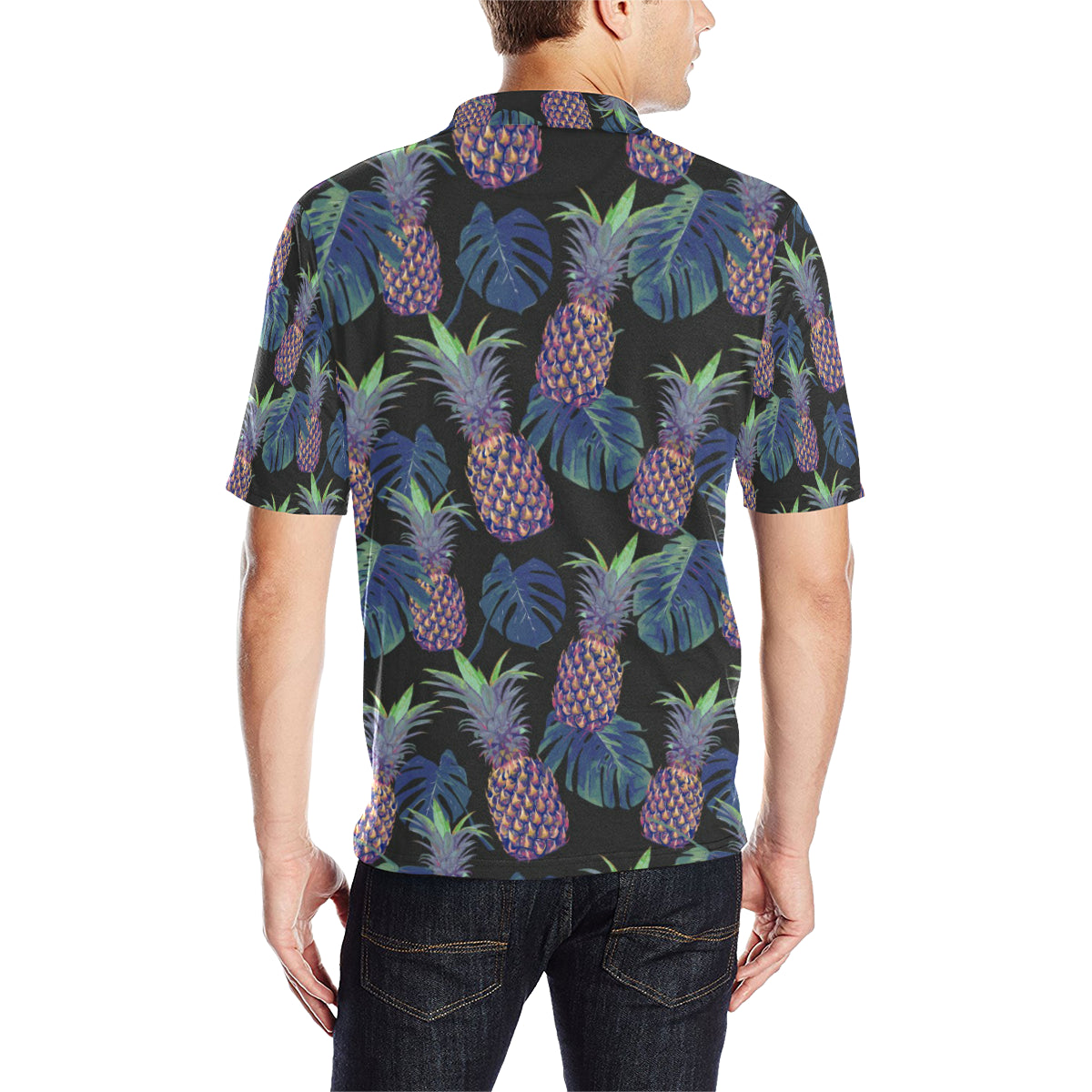 Pineapple Pattern Print Design PP04 Men Polo Shirt