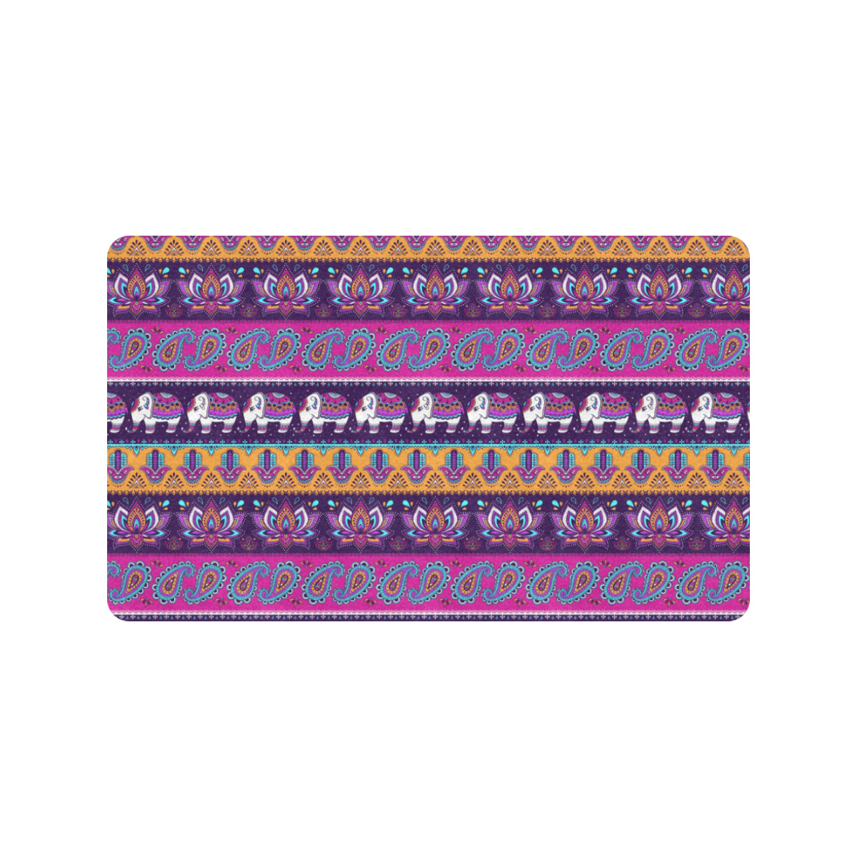 Boho Indian Style Pattern Rubber Doormat