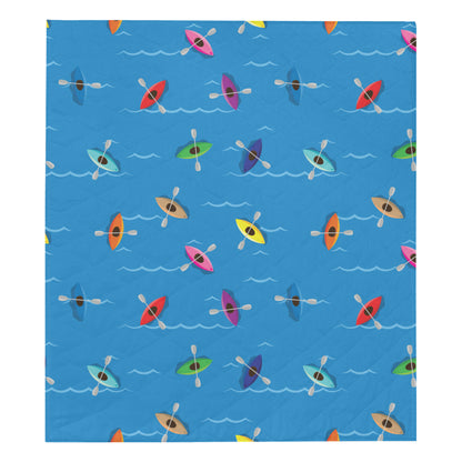 Kayak Pattern Print Design 03 Premium Quilt