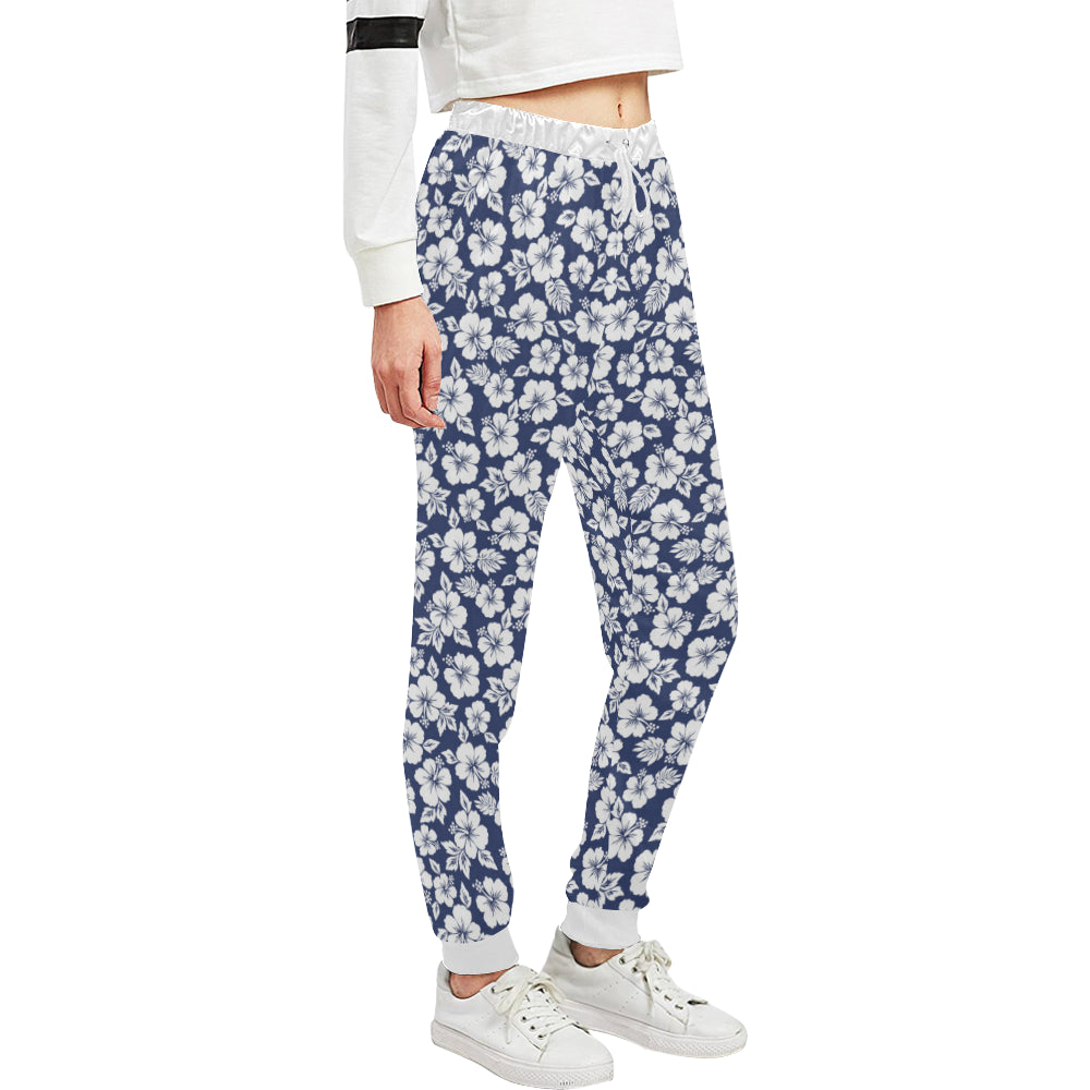 Hibiscus Blue Hawaiian Flower Style Unisex Sweatpants