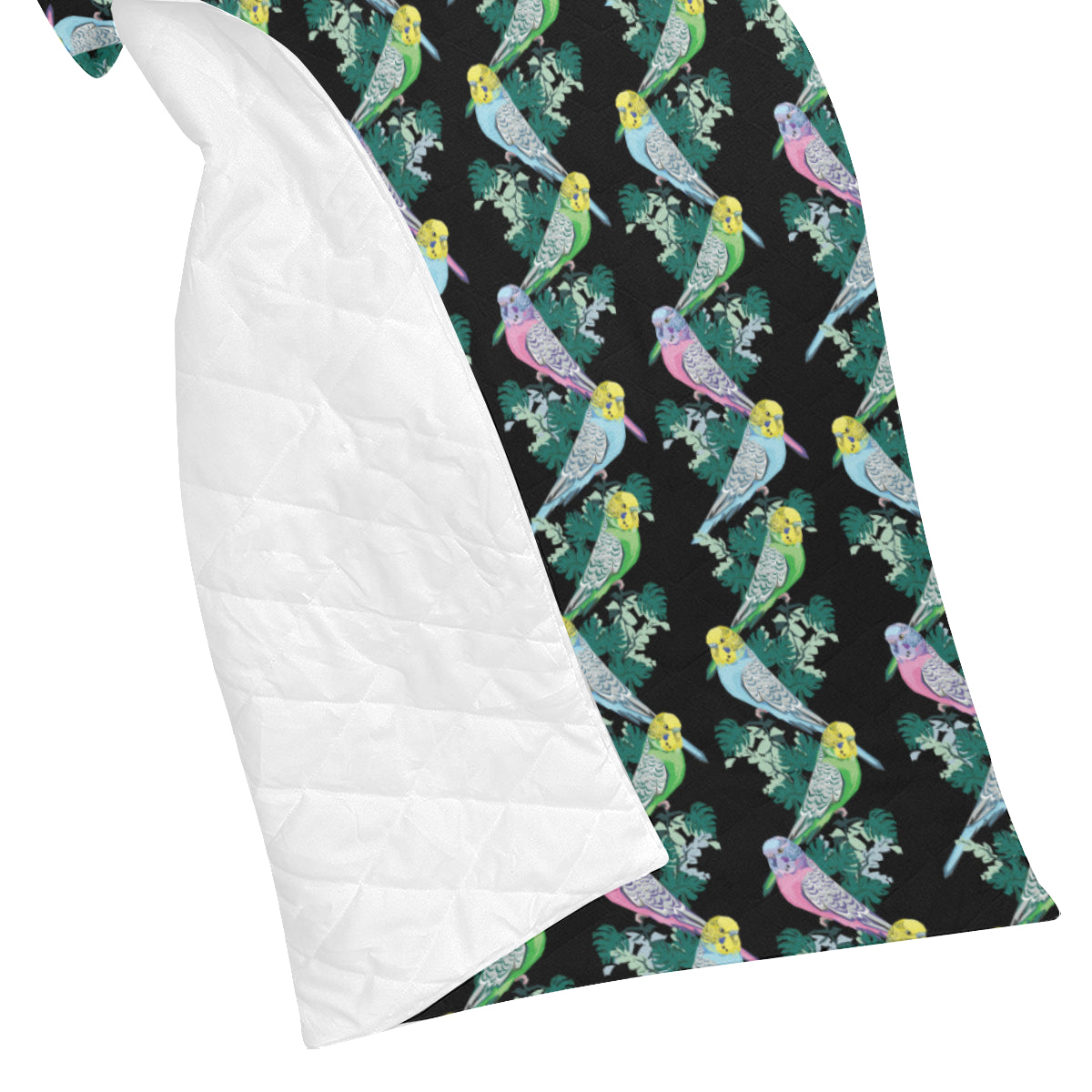 Budgerigar Pattern Print Design 03 Premium Quilt