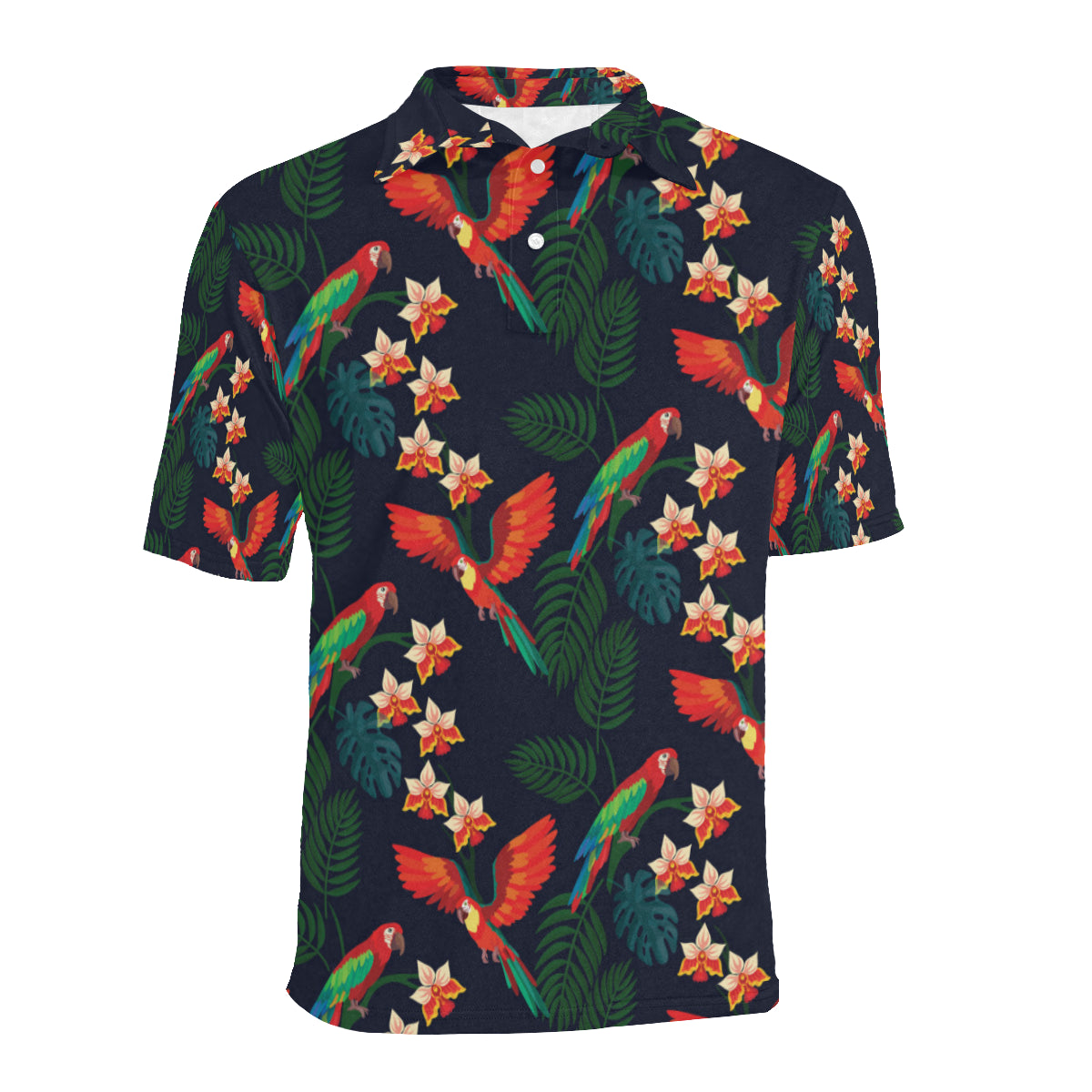 Macaw Pattern Print Design 02 Men Polo Shirt