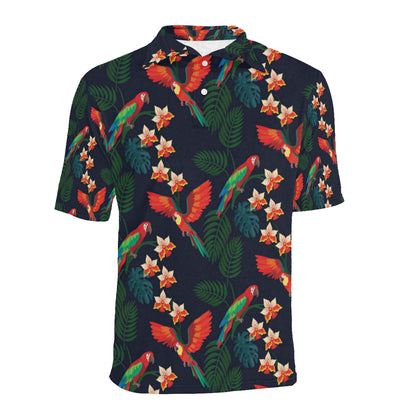 Macaw Pattern Print Design 02 Men Polo Shirt