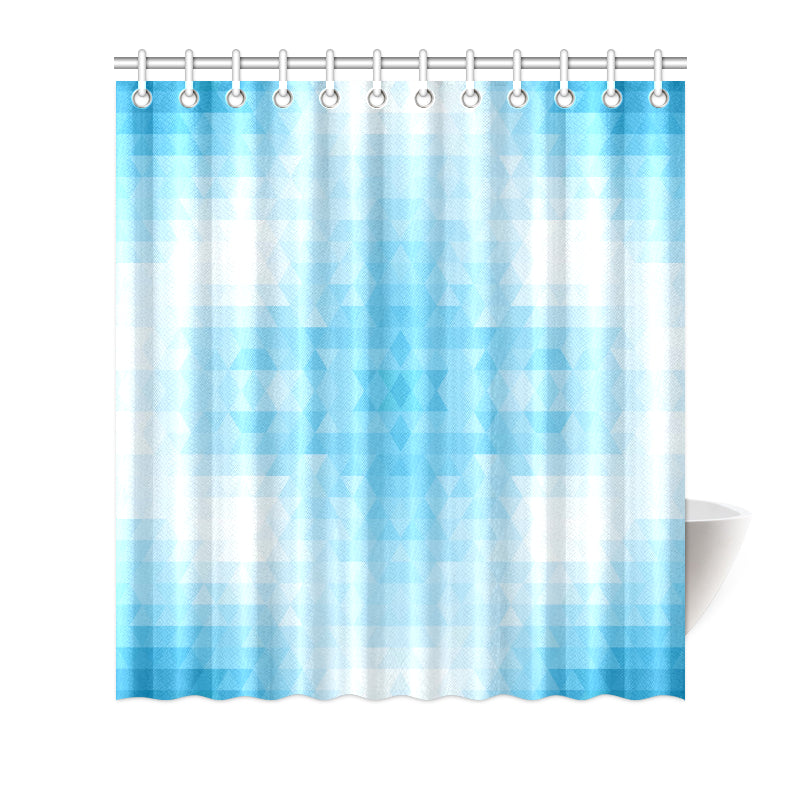 Geometric Blue Pattern Print Design 01 Shower Curtain