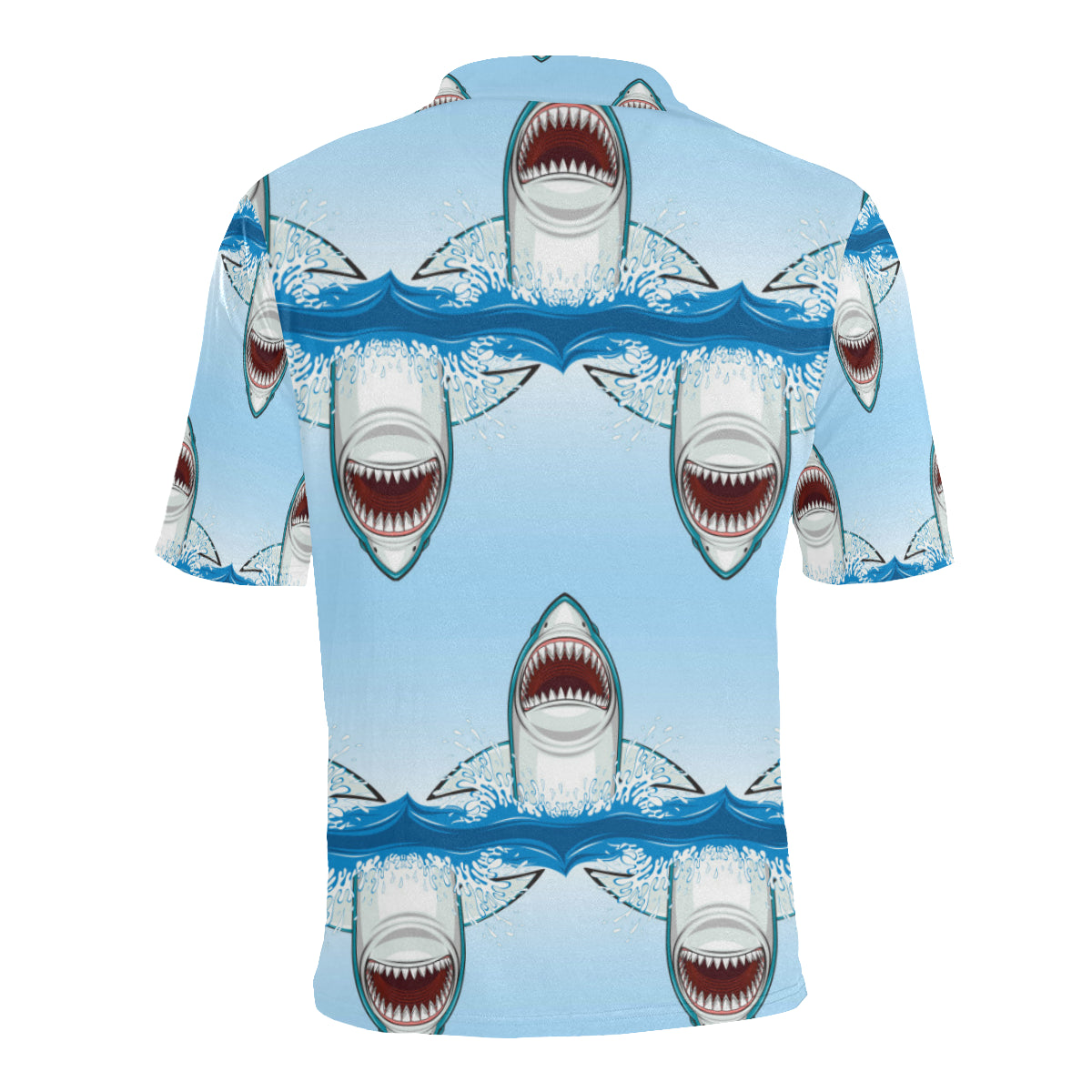 Shark Bite Men Polo Shirt