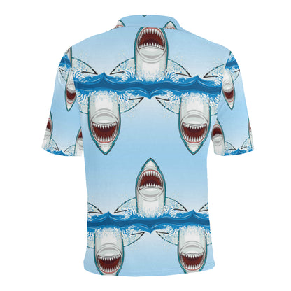 Shark Bite Men Polo Shirt