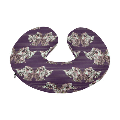 Leopard Pattern Print Design 01 U-Shaped Travel Neck Pillow
