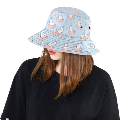 Donut Unicorn Pattern Print Design DN014 Unisex Bucket Hat