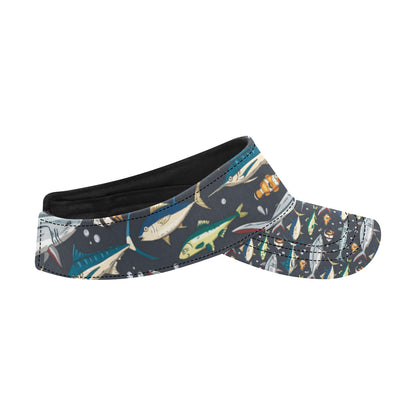 Swordfish Pattern Print Design 04 Unisex Sun Visor