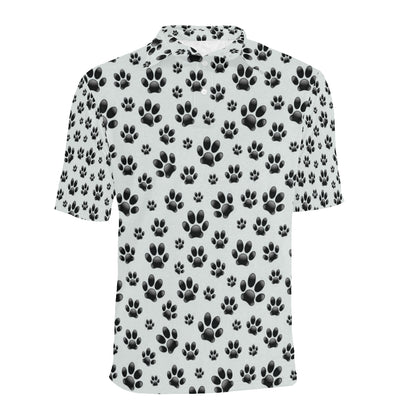 Paw Themed Print Men Polo Shirt