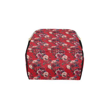 Rose Red Pattern Print Design RO07 Diaper Bag Backpack