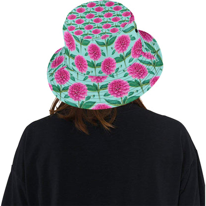 Dahlia Pattern Print Design DH08 Unisex Bucket Hat