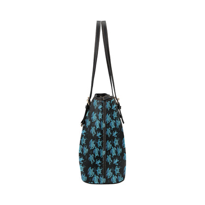 Tribal Turtle Polynesian Themed Design Leather Tote Bag