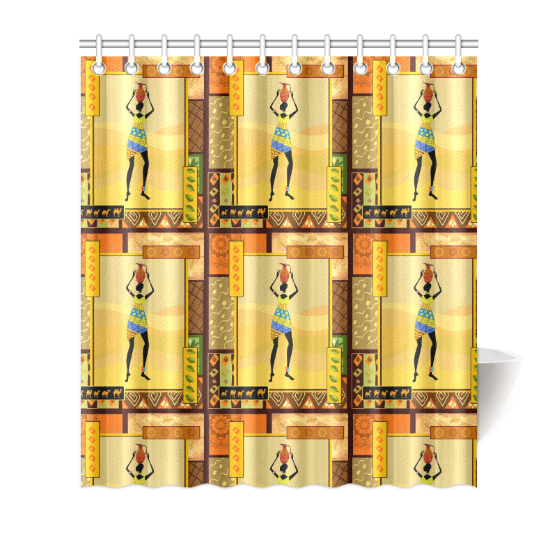 African Girl Design Shower Curtain