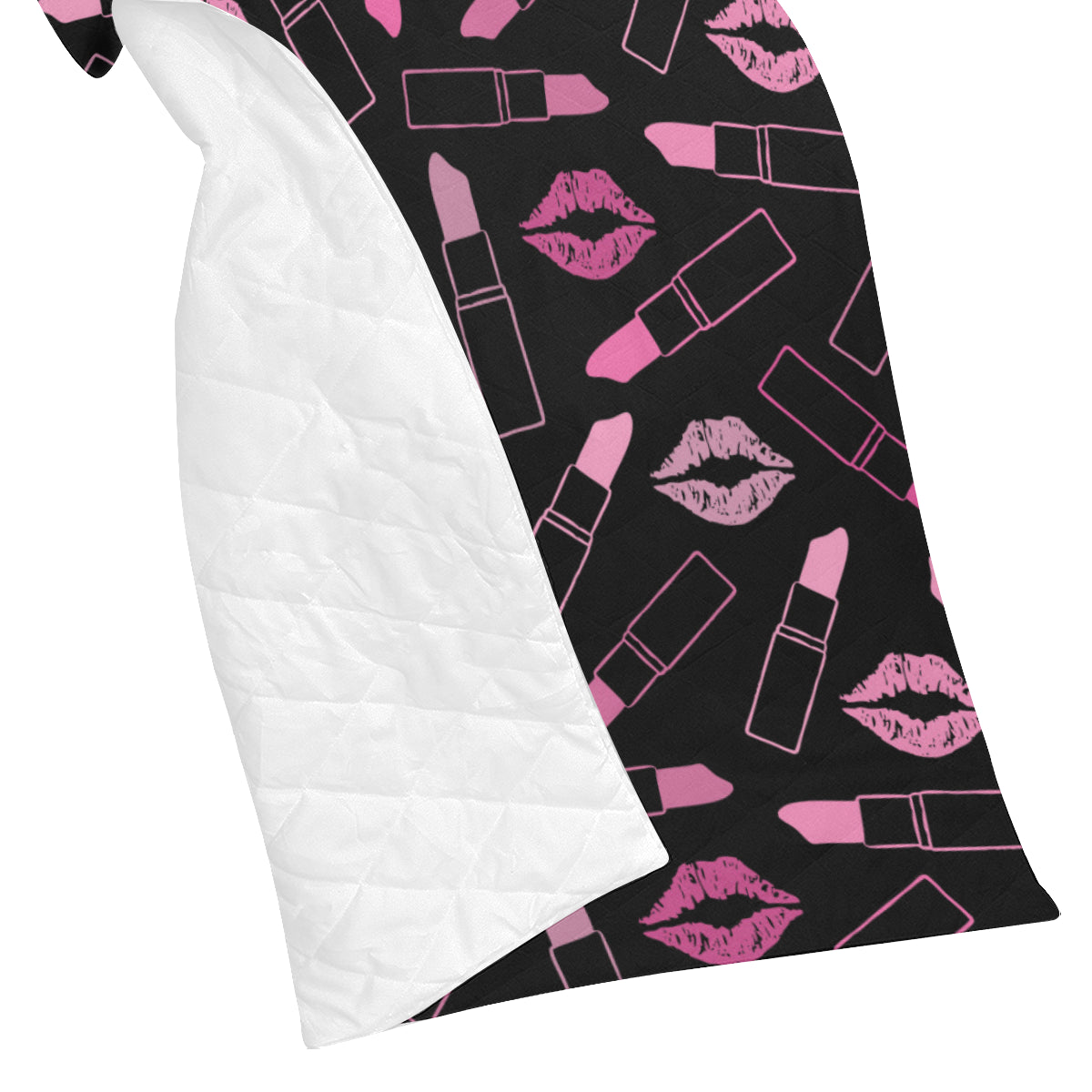 Lipstick Pink Pattern Print Design 01 Premium Quilt