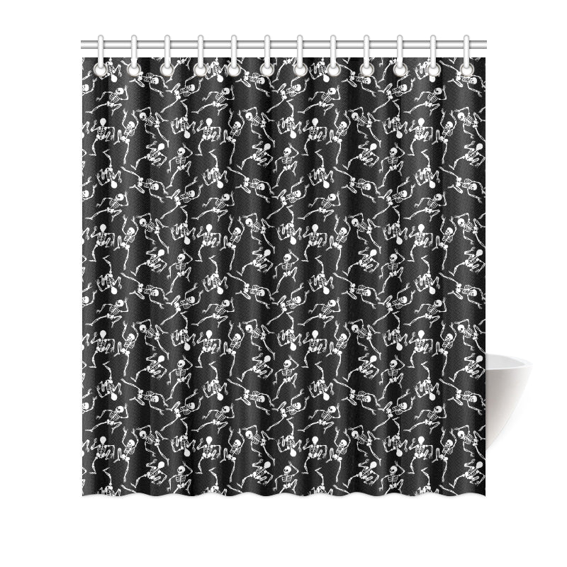 Skeleton Style Print Shower Curtain