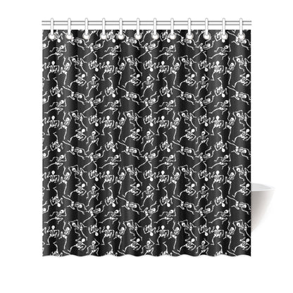 Skeleton Style Print Shower Curtain