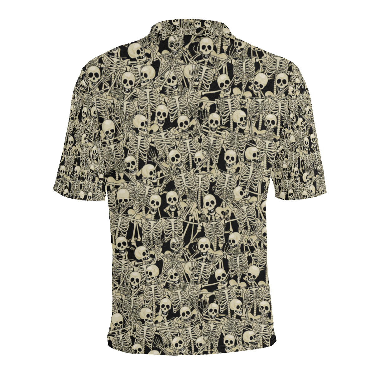 Skeleton Design Print Men Polo Shirt
