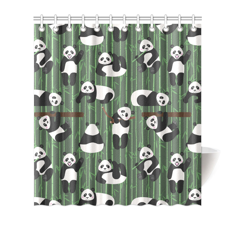 Panda Pattern Print Design A04 Shower Curtain