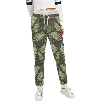 Fern Leave Green Print Pattern Unisex Sweatpants