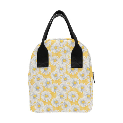 Daisy Yellow Watercolor Print Pattern Insulated Lunch Bag