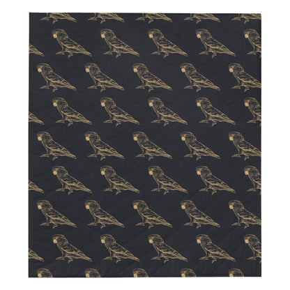 Parakeet Pattern Print Design A04 Premium Quilt