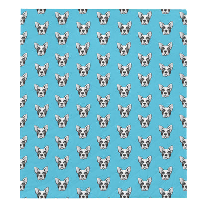 Boston Terrier Pattern Print Design 01 Premium Quilt