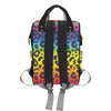 Rainbow Leopard Pattern Print Design A01 Diaper Bag Backpack