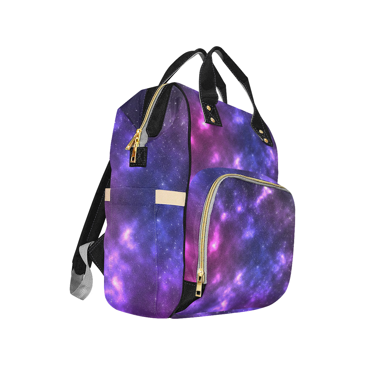 Celestial Purple Blue Galaxy Diaper Bag Backpack